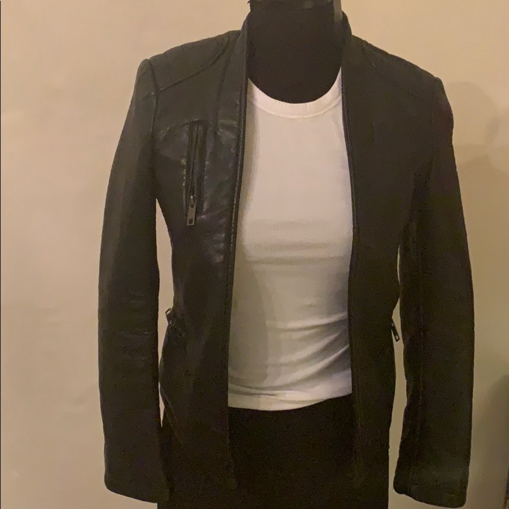 Zara vegan leather biker jacket